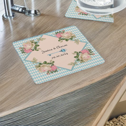 Alice in Wonderland Zachte Blauwe Harlekijn Kartonnen Onderzetters