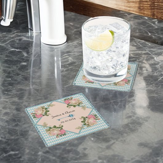 Alice in Wonderland Zachte Blauwe Harlekijn Kartonnen Onderzetters