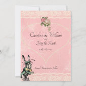 Alice in Wonderland Zeer belangrijke bruiloft Save The Date (Achterkant)