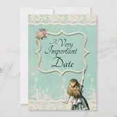 Alice in Wonderland Zeer belangrijke date Wedding Save The Date (Voorkant)