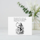 Alice in Wonderland, "Zes onmogelijke dingen" Briefkaart (Staand voorkant)
