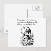 Alice in Wonderland, "Zes onmogelijke dingen" Briefkaart (Voorkant / Achterkant)
