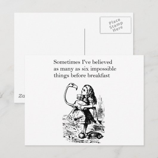 Alice in Wonderland, "Zes onmogelijke dingen" Briefkaart (Voorkant / Achterkant)