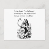 Alice in Wonderland, "Zes onmogelijke dingen" Briefkaart (Voorkant)
