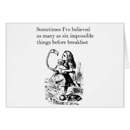 Alice in Wonderland, "Zes Onmogelijke Dingen" Kaar