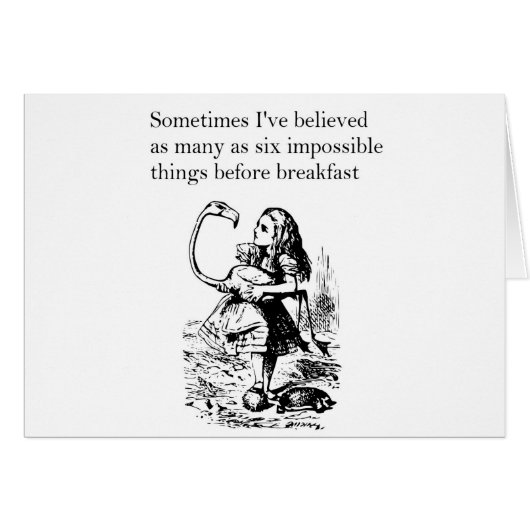 Alice in Wonderland, "Zes Onmogelijke Dingen" Kaar (Voorkant Horizontaal)