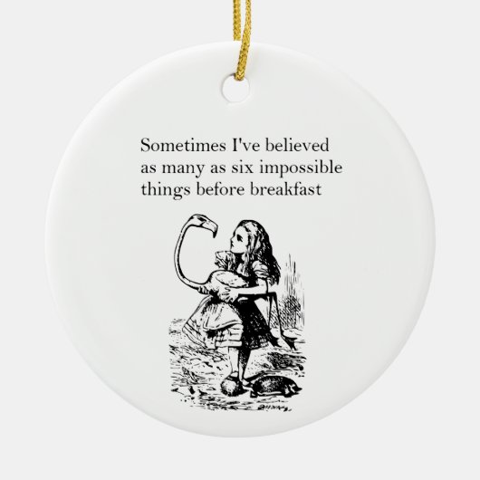 Alice in Wonderland, "Zes onmogelijke dingen" Keramisch Ornament (Voorkant)