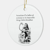 Alice in Wonderland, "Zes onmogelijke dingen" Keramisch Ornament (Links)