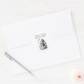 Alice in Wonderland, "Zes onmogelijke dingen" Ronde Sticker (Envelop)