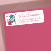  Alice in Wonderland zit op de groene stoel Etiket