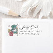  Alice in Wonderland zit op de groene stoel Etiket (Insitu)