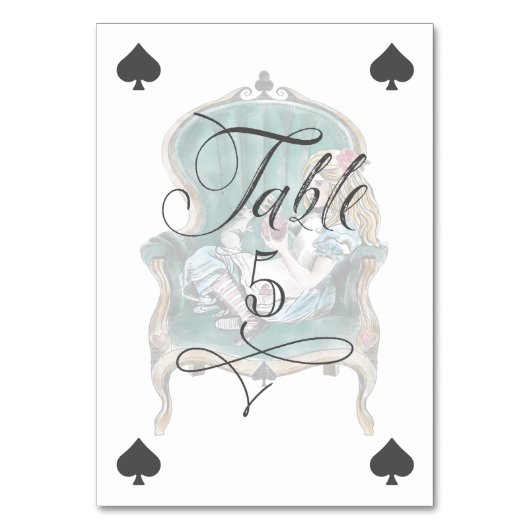 Alice in Wonderland Zitten stoelenpas Kaart (Voorkant)