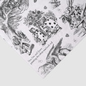 Alice in Wonderland Zwart Wit Toile Quotes Tissuepapier (Detail)