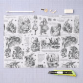 Alice in Wonderland Zwart Wit Toile Quotes Tissuepapier (Craft)