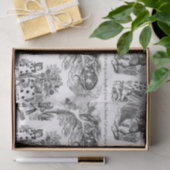 Alice in Wonderland Zwart Wit Toile Quotes Tissuepapier (Geschenk)