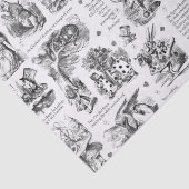 Alice in Wonderland Zwart Wit Toile Quotes Tissuepapier (Detail)