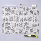 Alice in Wonderland Zwart Wit Toile Quotes Tissuepapier (Craft)