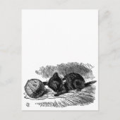  Alice in Wonderland, zwarte kat boektekening Briefkaart (Voorkant)