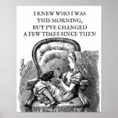 Alice in Wonderland zwarte kitten  antiek P Poster (Voorkant)