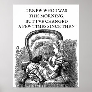 Alice in Wonderland zwarte kitten  antiek P Poster