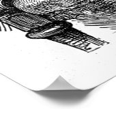 Alice in Wonderland zwarte kitten  antiek Poster (Hoek)