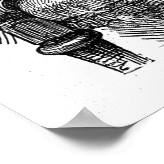 Alice in Wonderland zwarte kitten antiek Poster (Hoek)