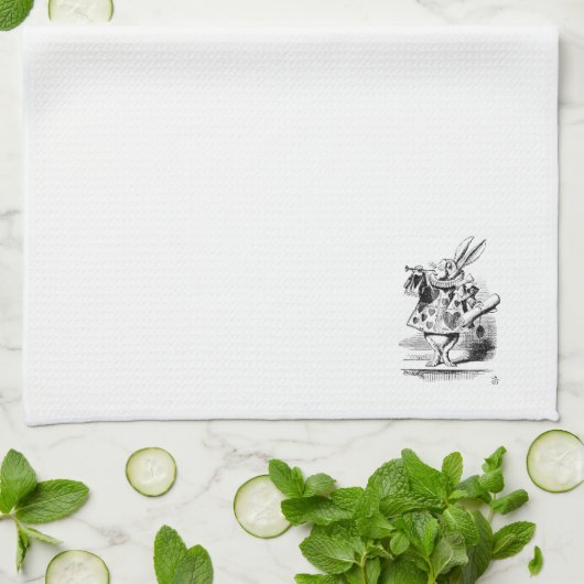 Alice in Wonderlands White Rabbit Kitchen Towel Theedoek (Gevouwen)