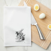 Alice in Wonderlands White Rabbit Kitchen Towel Theedoek (Quarter Fold)
