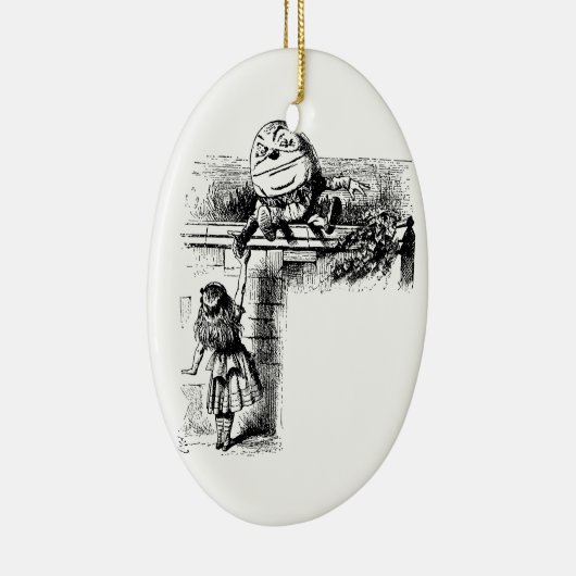 Alice in Wondlerand, Humpty Dumpty met Alice Keramisch Ornament (Rechts)