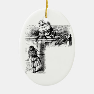 Alice in Wondlerand, Humpty Dumpty met Alice Keramisch Ornament
