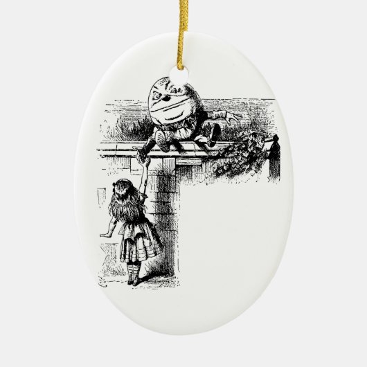 Alice in Wondlerand, Humpty Dumpty met Alice Keramisch Ornament (Voorkant)