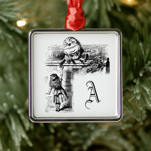 Alice in Wondlerand, Humpty Dumpty met Alice Metalen Ornament (Boom)