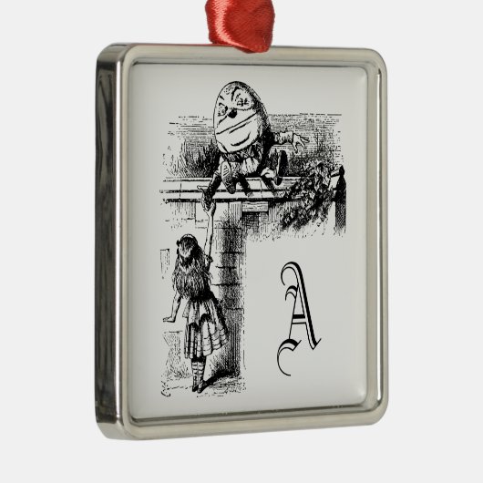 Alice in Wondlerand, Humpty Dumpty met Alice Metalen Ornament (Rechts)