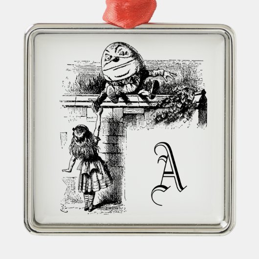 Alice in Wondlerand, Humpty Dumpty met Alice Metalen Ornament (Voorkant)