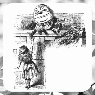 Alice in Wondlerand, Humpty Dumpty met Alice Vierkante Sticker