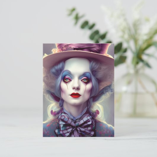 Alice is de hatter briefkaart (Staand voorkant)