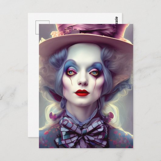 Alice is de hatter briefkaart (Voorkant / Achterkant)