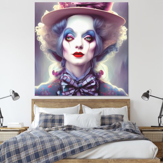 Alice is de Hatter Canvas Afdruk (Insitu (Slaapkamer))