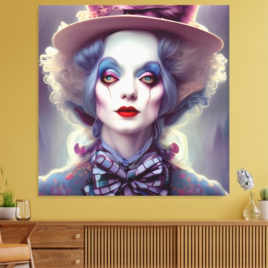 Alice is de Hatter Canvas Afdruk (Insitu (Woonkamer))
