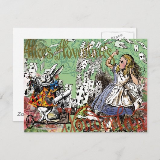 alice kaarten wonderland hoedenmaker konijn  (Voorkant / Achterkant)