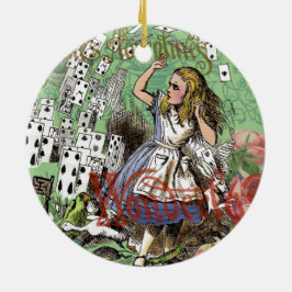 alice kaarten wonderland hoedenmaker konijn  keramisch ornament