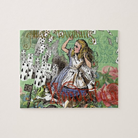 alice kaarten wonderland hoedenmaker konijn legpuzzel (Horizontaal)