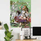 alice kaarten wonderland hoedenmaker konijn poster (Thuiskantoor)