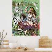 alice kaarten wonderland hoedenmaker konijn poster (Keuken)