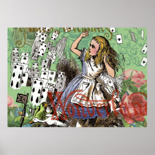 alice kaarten wonderland hoedenmaker konijn poster