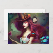 Alice Keeping Time AI Generated Art Briefkaart (Voorkant / Achterkant)