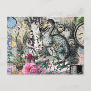 Alice Klassieke Wonderland Dodo Tenniel Kunst Briefkaart