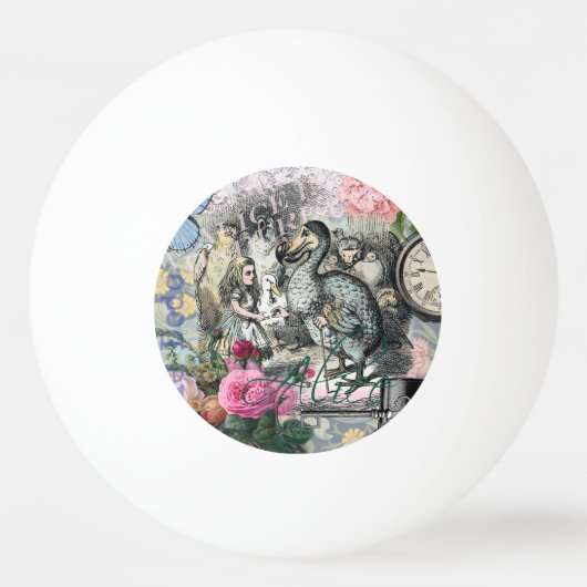 Alice Klassieke Wonderland Dodo Tenniel Kunst Pingpongbal (Voorkant)