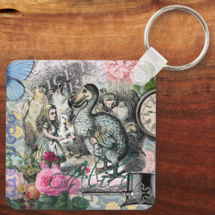 Alice Klassieke Wonderland Dodo Tenniel Kunst Sleutelhanger