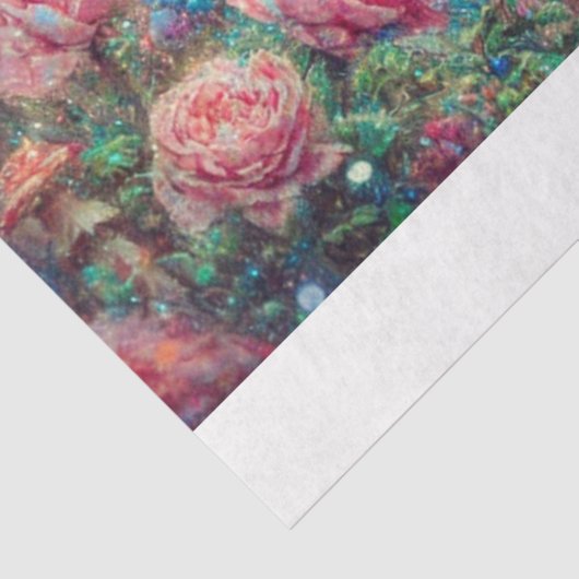 Alice Konijn Bloemen Klok Fantasy Decoupage Tissuepapier (Detail)